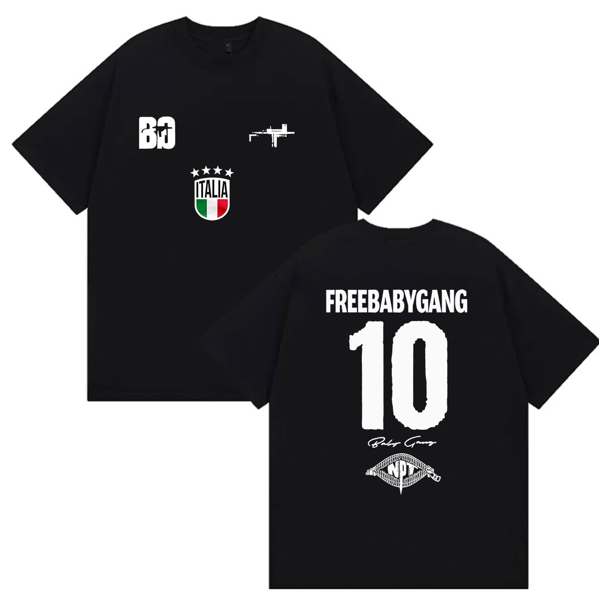 Y2K Graphic Baby Tee Crop - Maglietta Grafica Rapper Baby Gang Tour