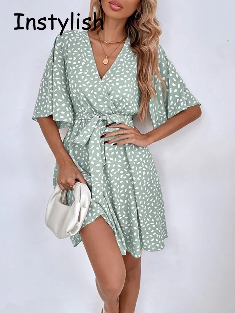 French Vintage Floral Midi Dress - Mini abito Casual con stampa A