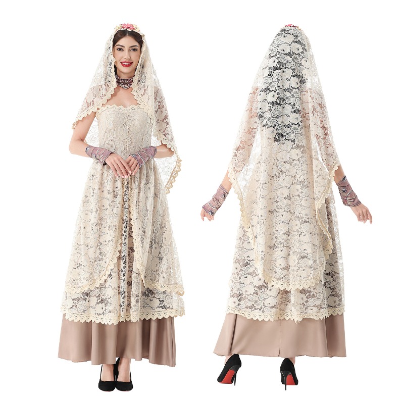 Dresses - Abito lungo vintage in pizzo per
