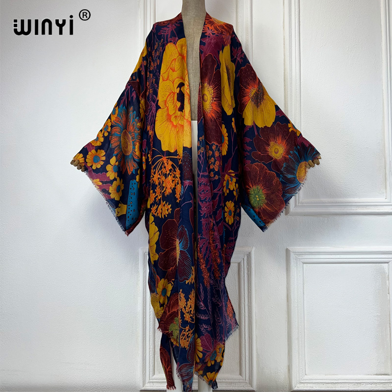 Boho Summer Beach Maxi Dress - WINYI Africa Fashion Abito Kimono Estivo