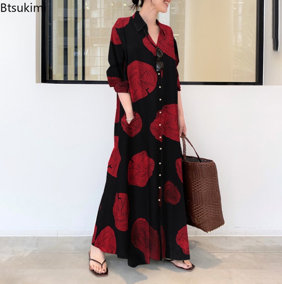 2026 Abito camicia da donna Ab - Casual Loose Linen Shirt Dress recensione e prezzo