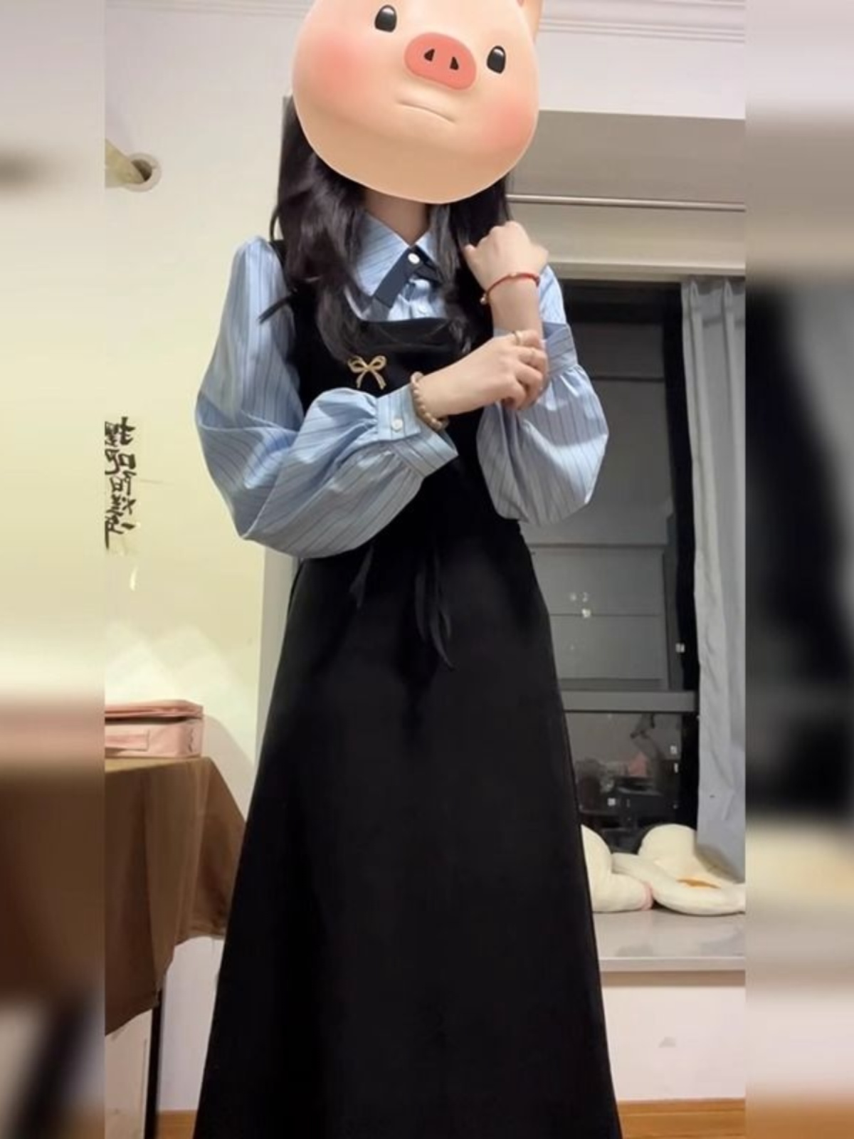 Elegante abito-camicia nero in - Korean Style A Line Shirt Dress recensione e prezzo