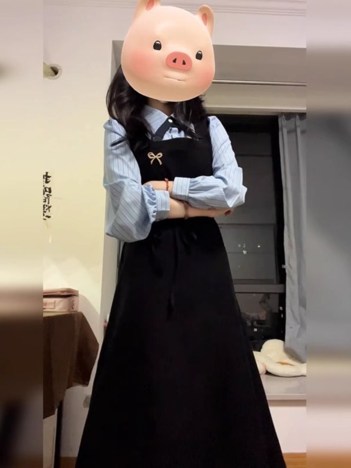 Elegante abito-camicia nero in - Korean Style A Line Shirt Dress recensione e prezzo