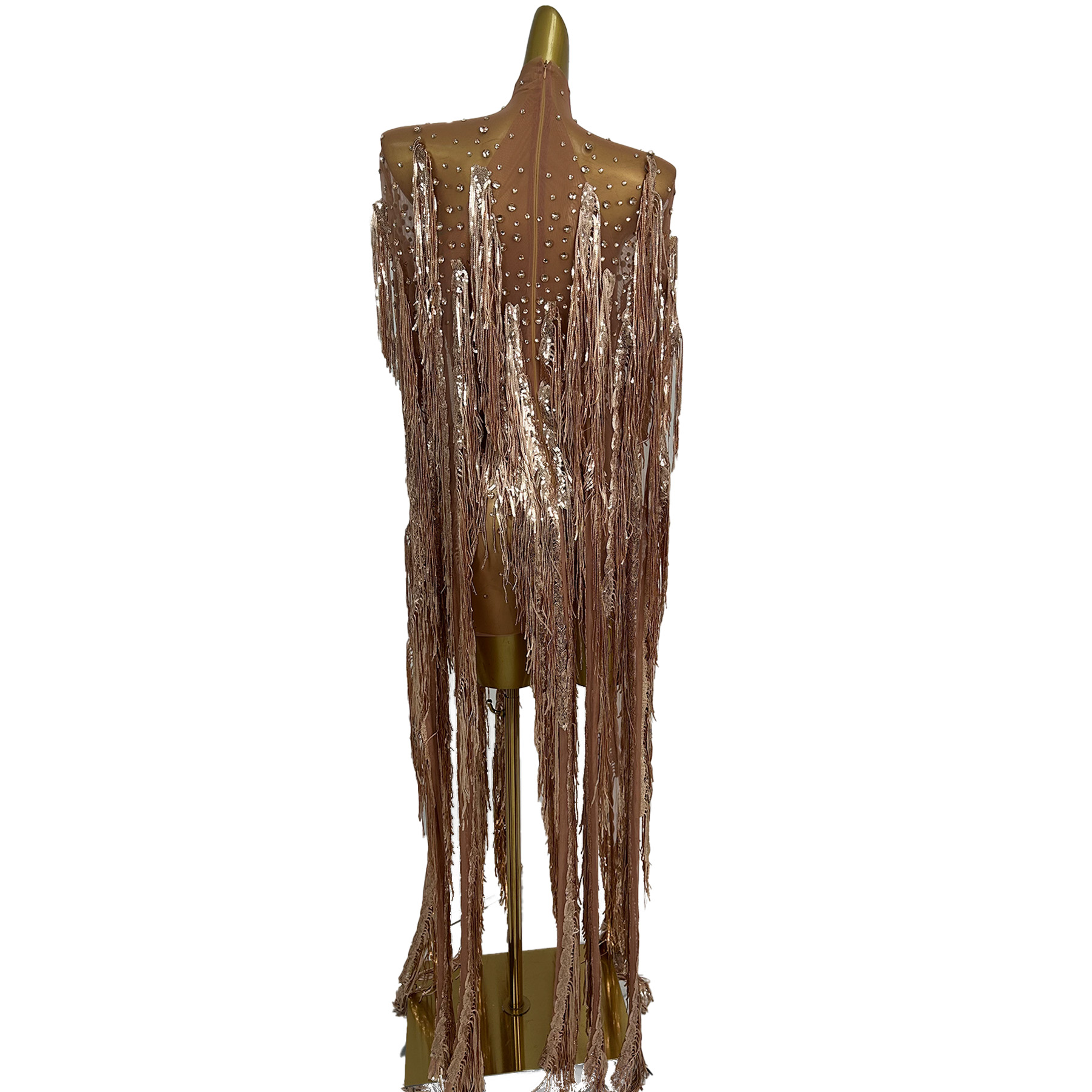 Abito lungo con frange, paille - Sparkly Rhinestone Club Party Dress recensione e prezzo