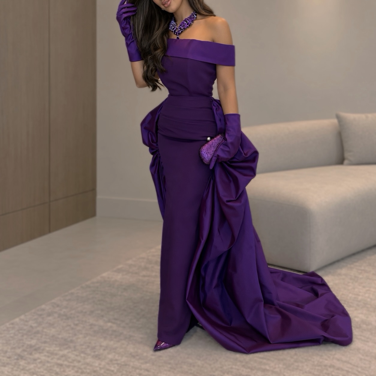 Abiti da sera in raso personal - Elegant Satin Evening Gown Split recensione e prezzo