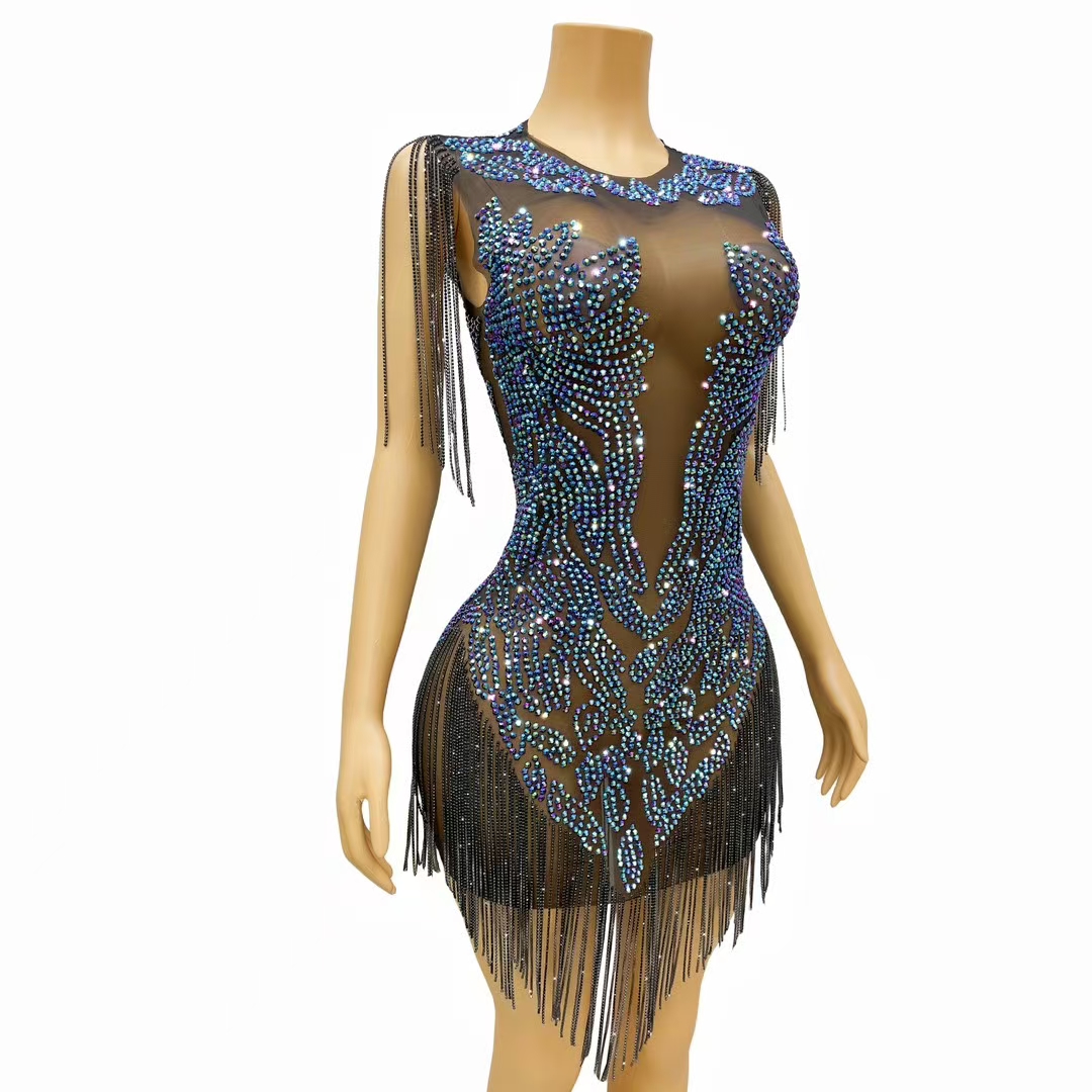 Elegante Abito da Sera di Luss - Sparkly Rhinestone Club Party Dress recensione e prezzo