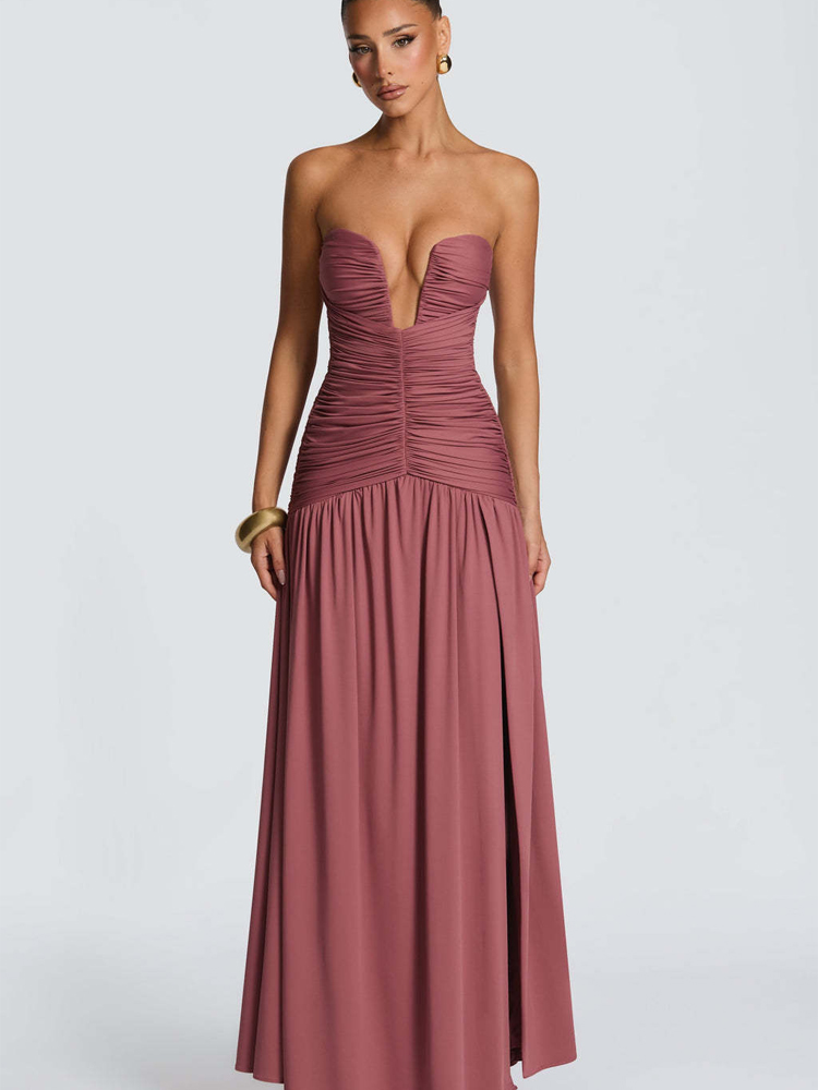 Elegante Abito Lungo da Donna  - Elegant Satin Evening Gown Split recensione e prezzo