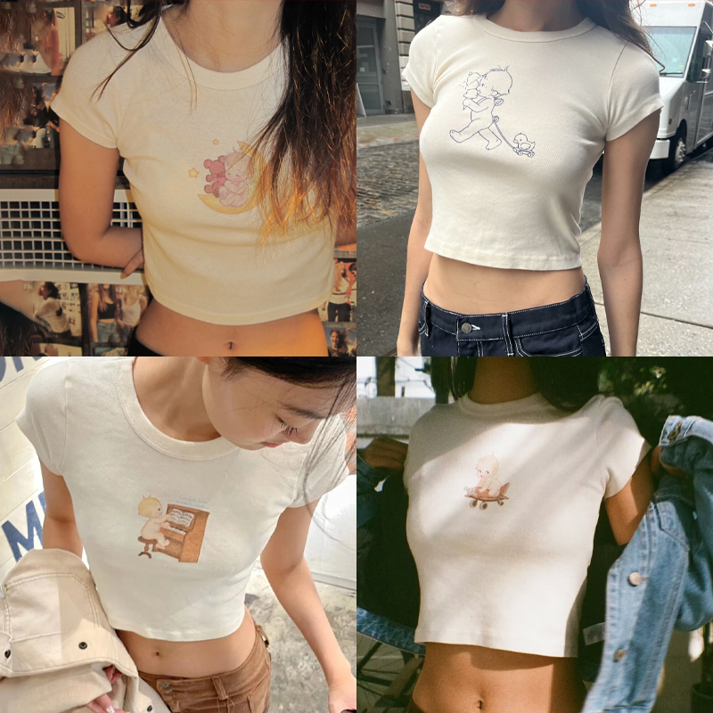 Angel Baby Graphic Slim T-Shir - Y2K Graphic Baby Tee Crop recensione e prezzo