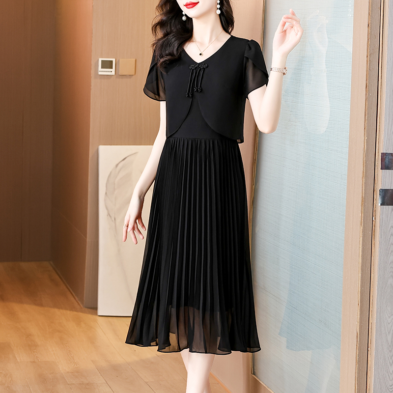 2025 Estate Solido Chiffon Cas - French Vintage Floral Midi Dress recensione e prezzo